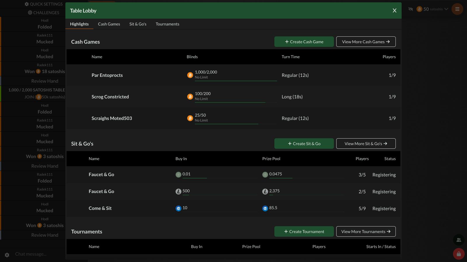 Blockchain Poker website screenshot
