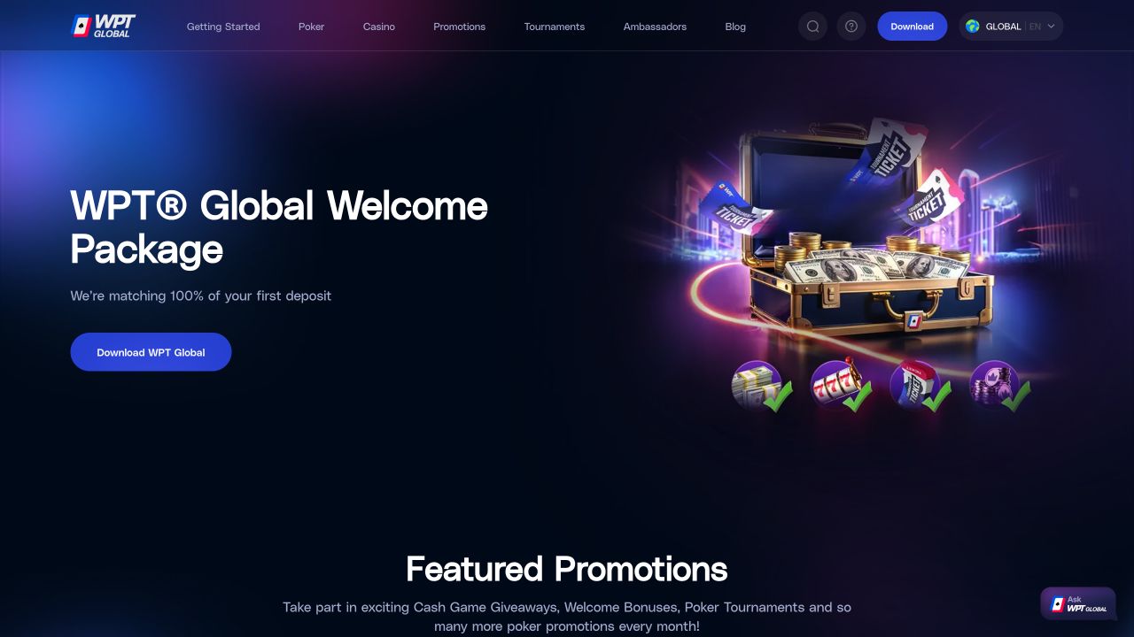WPT Global website screenshot