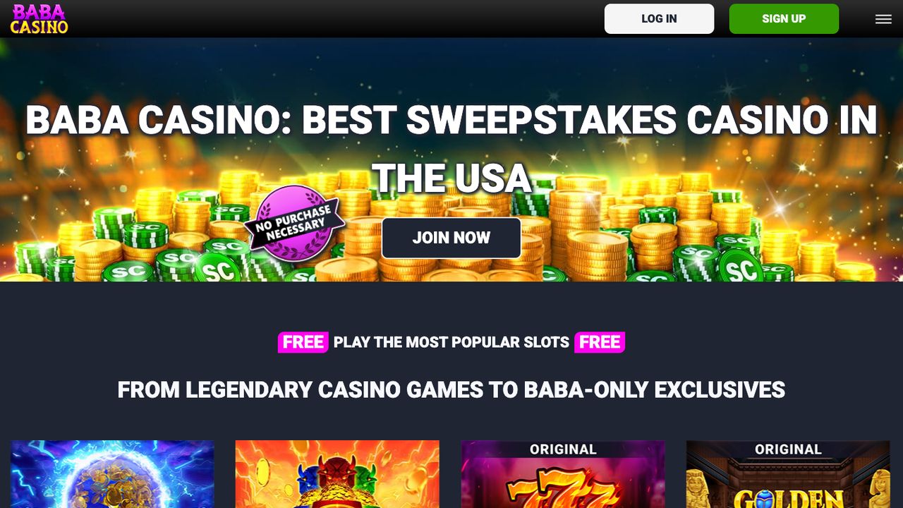 Baba Casino homepage, captured October 2026