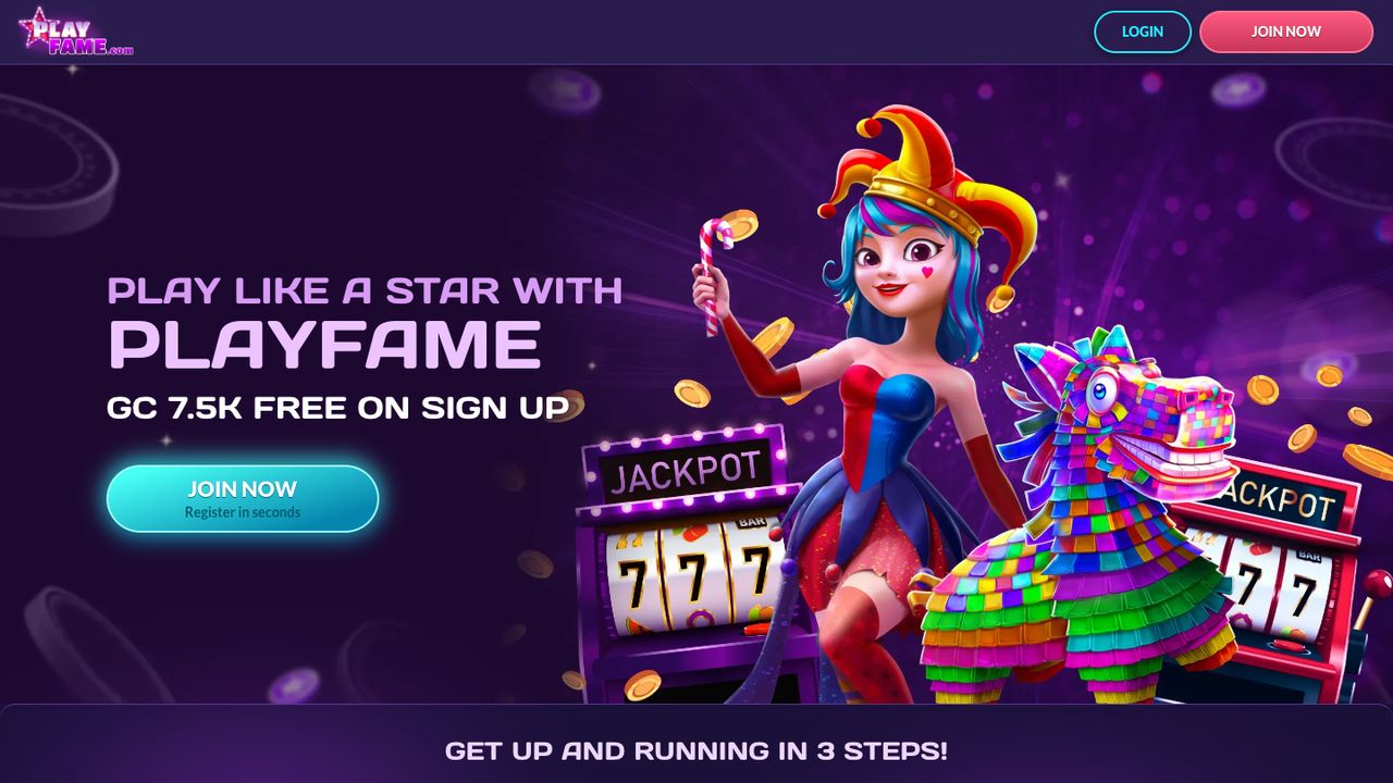 PlayFame homepage, captured October 2026