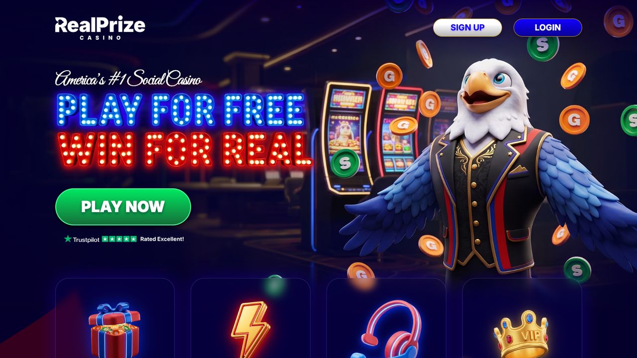 RealPrize homepage, captured October 2026